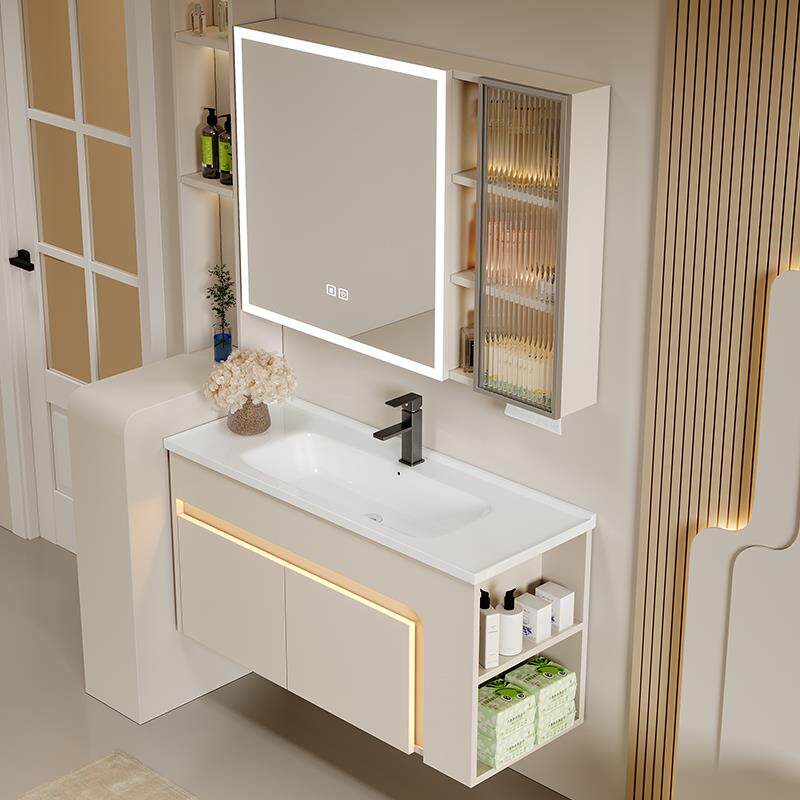 36cm小户型蜂窝铝浴室柜组合带侧柜卫生间超窄陶瓷一体盆洗漱台盆