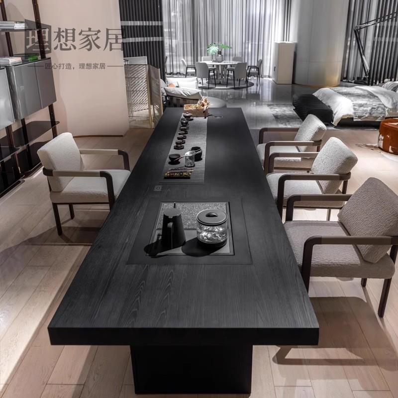现代简约实木茶桌2025新款客厅家用阳台茶室办公室无界高端茶台