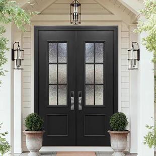 法式玻璃铸铝门防盗门双开 关子母别墅大门自建房入户大门花园阳