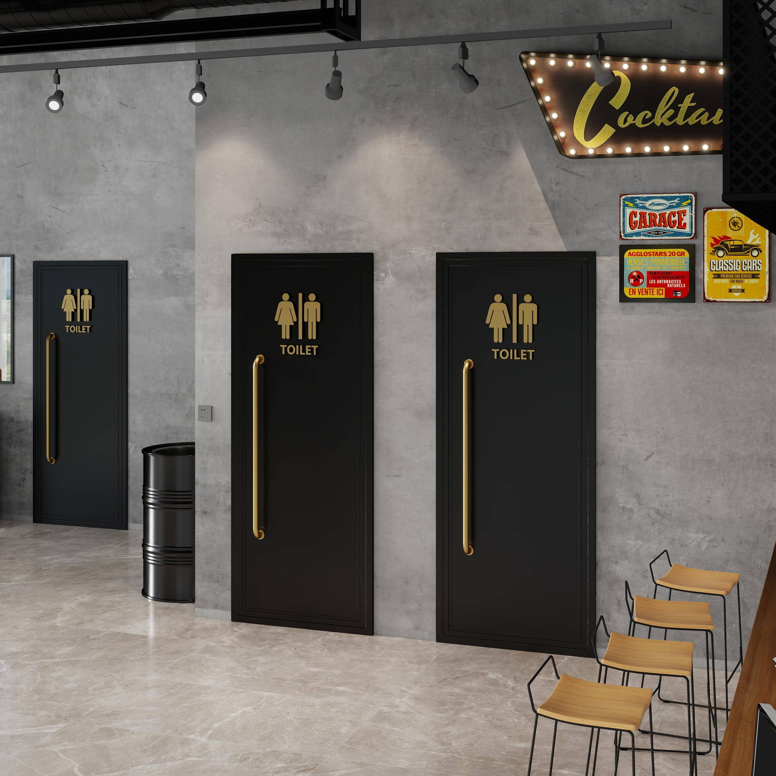 美式复古工业风铁艺卫生间门餐厅个性化厕所网红酒吧装饰仓库推拉