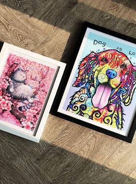 北欧实木相框3djp拼图框1200片装裱拼图框架300片600片专用可定制