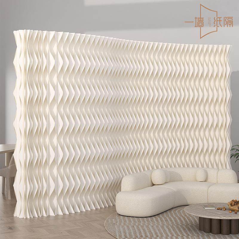 屏风软隔断假墙可折叠风琴纸墙直播间背景墙办公室隔断墙简易自装