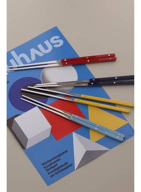 【韩国原单】Cher食品级304不锈钢PC环保手柄筷子ins风法式餐具