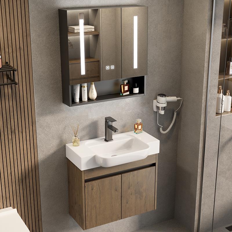 太空铝浴室柜组合小户型陶瓷一体洗手盆简易洗脸盆卫生间洗漱台池