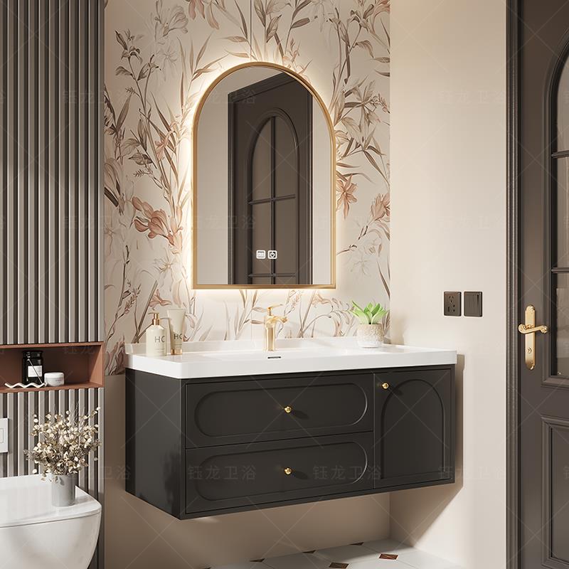 40进深陶瓷一体盆浴室柜组合超窄40cm小户型洗手盆柜洗脸盆洗漱台