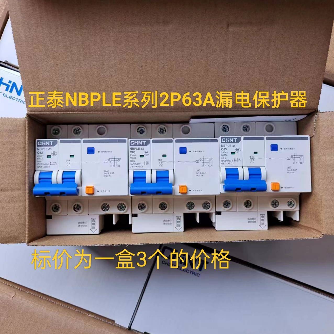 正泰漏电保护器 家用大功率2P40A63A漏电保护器NBPLE系列空气开关