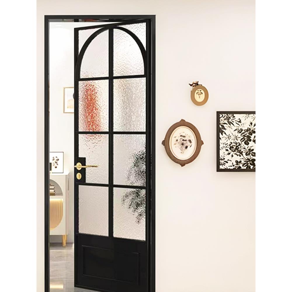法式覆古平开门卫生间门玻璃移门老铁门奶油风阳台厨房法式推拉门