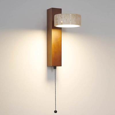 卧室床头阅读壁灯法式中古简约复古客厅沙发书房带拉线开关可旋转