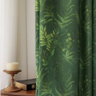 美式田园风格法式墨绿色小清新覆古卧室客厅2024年流行的窗帘纱帘