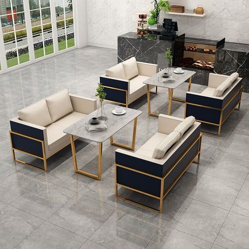 甜品奶茶店咖啡厅桌椅西洽谈接待会客区办公室沙发装