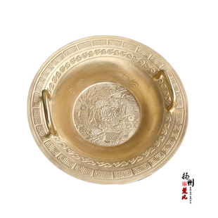 仿古龙洗盆婚庆铜盆聚宝盆洗脸洗脚黄铜盆鱼洗金盆洗手浴佛共振盆