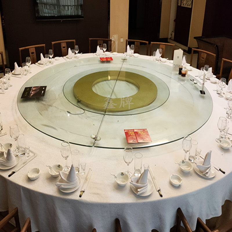 电动转盘餐桌家用底座酒店大圆桌转芯充电调速摇控自动展示旋转台