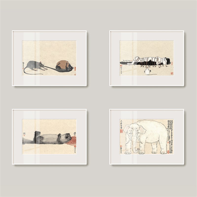 薛继业水墨连框高精版画7*有框客厅卧室卫生间走廊装饰画