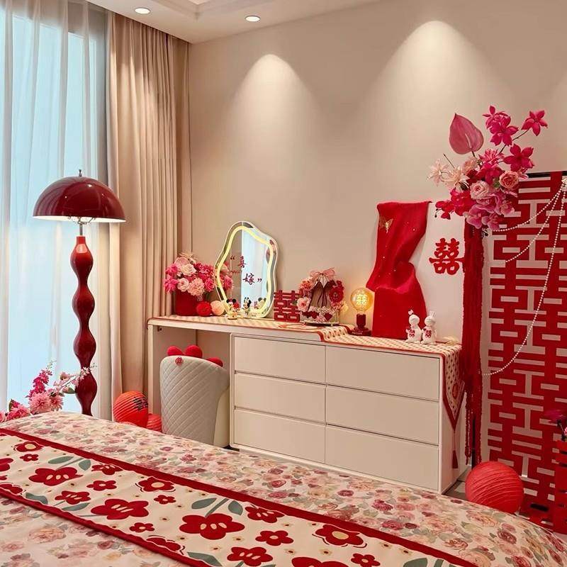 梳妆台斗柜一体结婚用简约现代化妆台2025新款化妆桌子婚房布置,五金/工具,其他电线电缆,淘宝优惠券,粉丝福利购,淘宝优惠卷