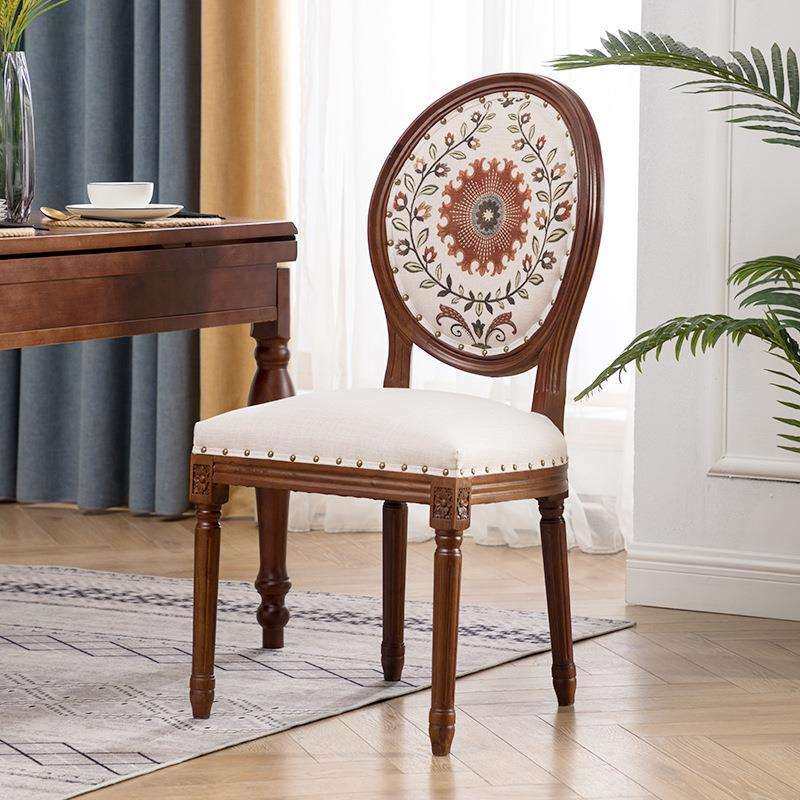原木美式椅复古橡木家用北欧高档餐椅西餐布艺雕花靠背休闲大椅子,3C数码配件,USB灯,淘宝优惠券,粉丝福利购,淘宝优惠卷