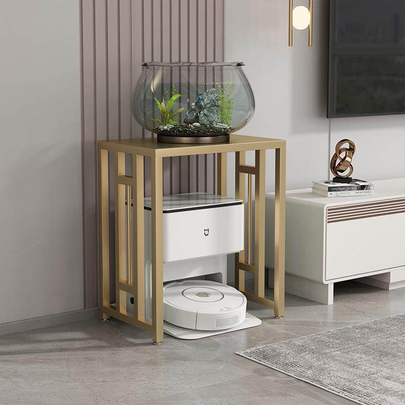 扫地机器人置物架饮水机铁艺花架客厅电视柜旁沙发边几收纳鱼缸架