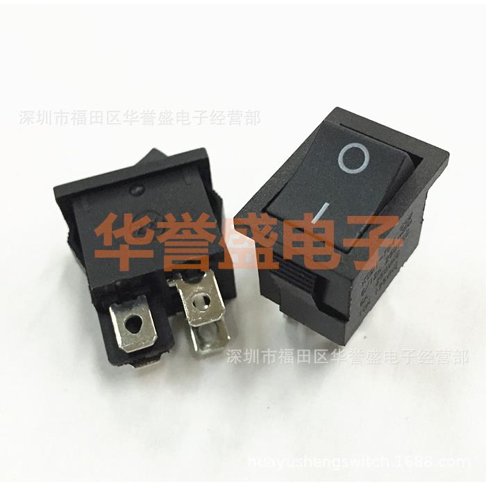 中讯船型翘板开关KCD1-104黑色4脚2档一盒100只起拍带CQC