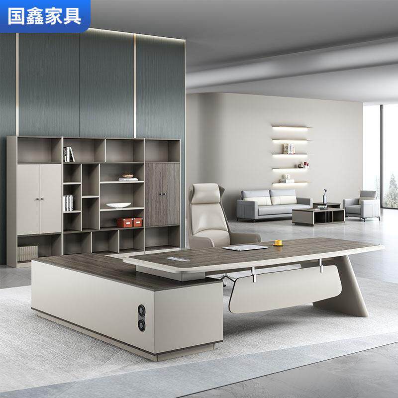 简约单人老板桌总裁办公桌椅组合主管卓大班台经理桌办公室家具