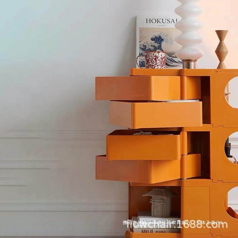 北欧多层收纳旋转柜化妆储物柜家用床头柜带轮小推车移动收纳柜,3C数码配件,USB灯,淘宝优惠券,粉丝福利购,淘宝优惠卷