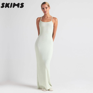 HIRE CAMI COTTON LONG DRESS螺纹吊带连衣裙包臀裙女 RIB SKIMS