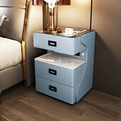 床头柜实木户型智能床边收纳柜轻奢卧室小多功能家用白色简约现代