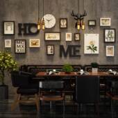 高分子_4481_大尺寸挂画照片墙覆古组合相框餐饮装 饰画可换相片