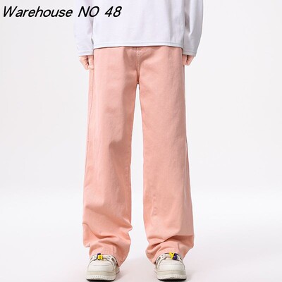 NO48巴黎风美式高街垂感牛仔裤