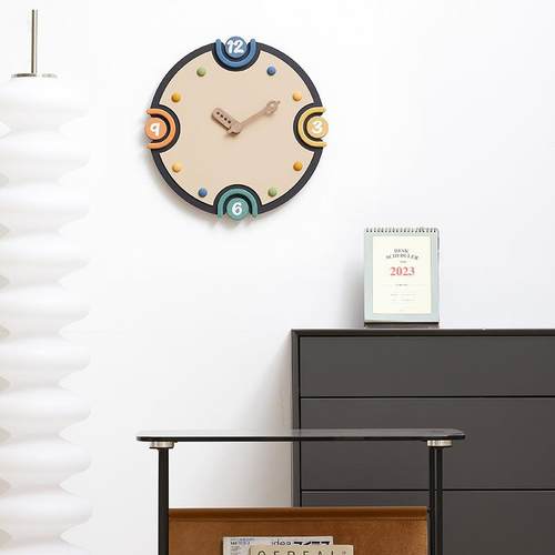 wozoom屋准现代简约挂钟客厅家用奶油风钟表电视柜玄关装饰品