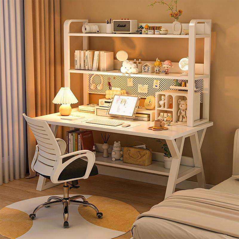 铁艺电脑桌台式书桌书架一体桌椅组合卧室办公学生学习写字桌桌子