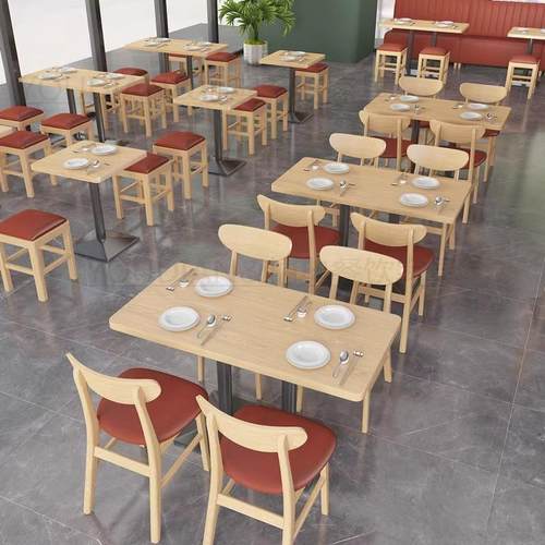 麻辣烫快餐汉堡寿司店水饺面馆食堂小吃奶茶店实木餐桌椅卡座组合