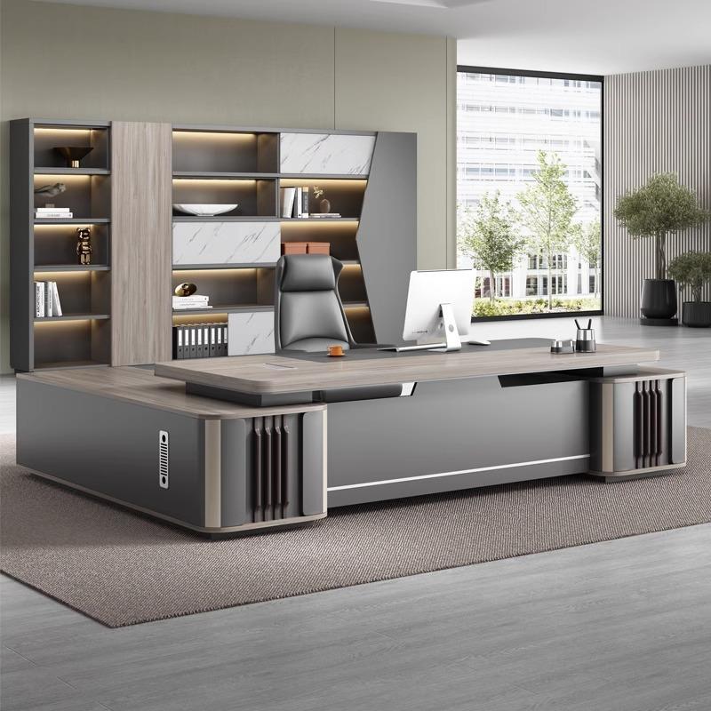 E0环保办公桌老板桌简约现代总裁桌椅组合单人经理主管老板台办公