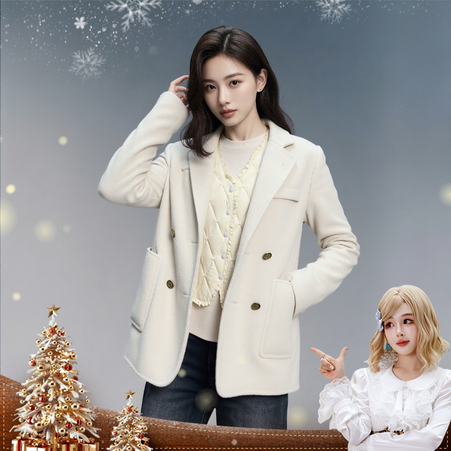 【呼呼专享】叠穿90鹅绒女款马甲轻暖V领百搭YS-25007