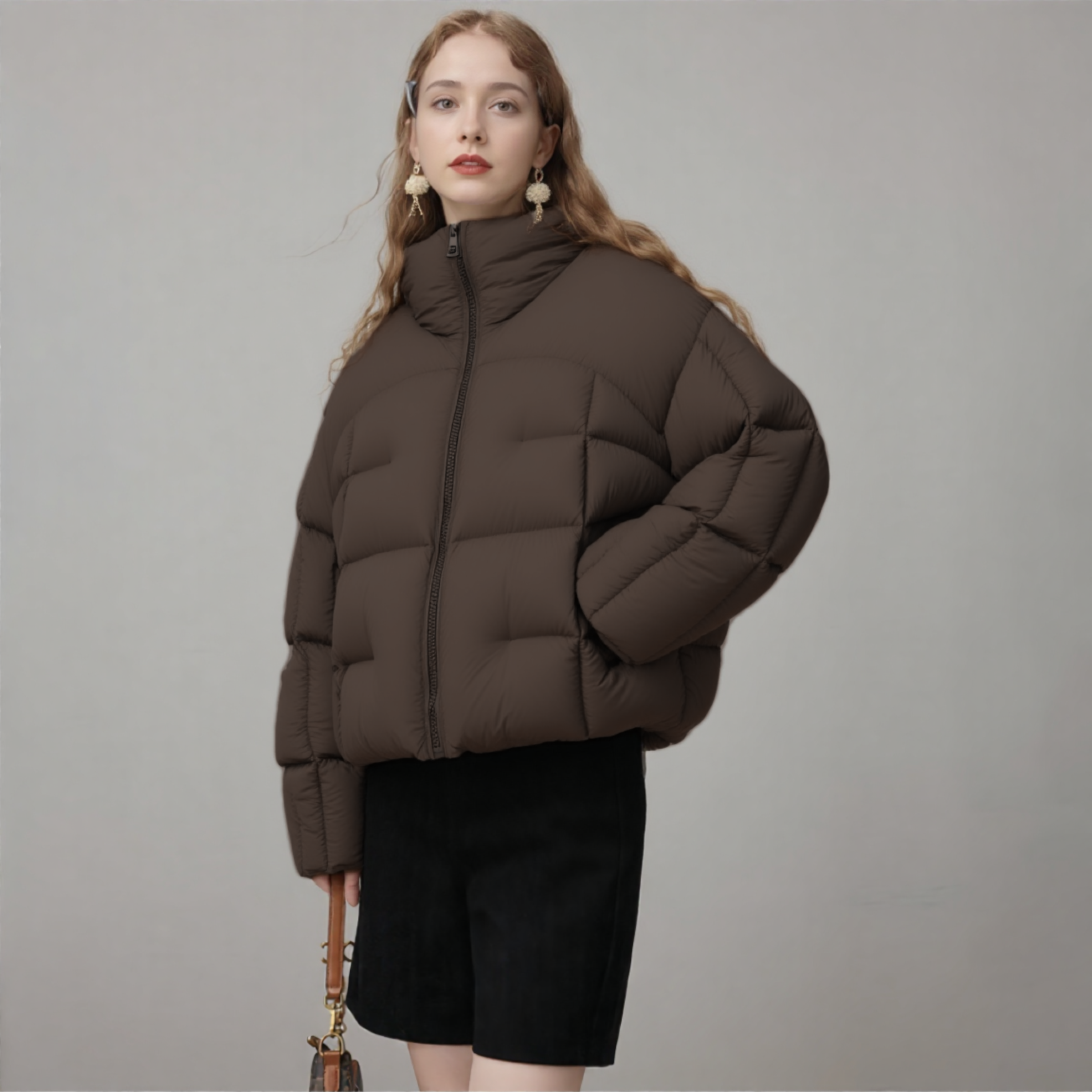 【大潘专享】羽绒服短款90鹅绒女立领百搭保暖外套YS-19030