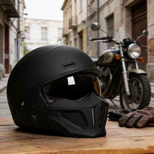 新国标3C蝎子头盔二代复古摩托巡航机车网红组合盔全盔蓝牙耳机