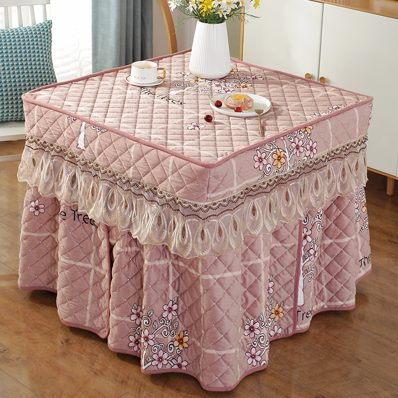 新款烤火桌子罩套烤火炉被正方形茶几桌布冬季电暖桌麻将机电炉罩