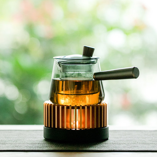 拓土暖茶温茶炉玻璃茶壶蜡烛煮茶炉陶瓷底座加热炉酒店餐厅煮茶器