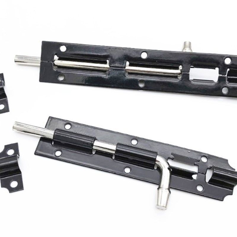 AAA铁插销加厚黑色大号门栓柜门黑漆插销铁门橱柜门老式明插销4寸