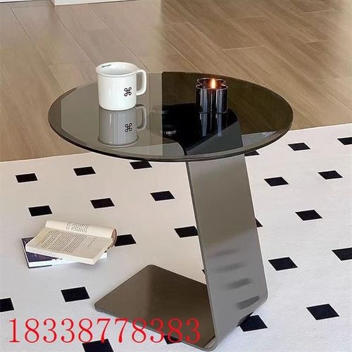 现代简约钢化玻璃边几家用客厅小户型沙发角几阳台茶桌卧室小茶几