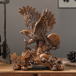 大展宏图雄鹰摆件大鹏展翅老鹰工艺品中式家居客厅装饰办公室摆设