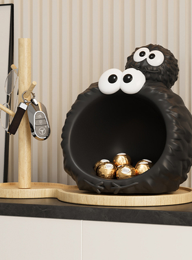 MSKA煤球精灵卡通桌面摆件玄关客厅大型沙发旁边几高级家居饰品