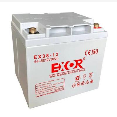 埃索EXOR蓄电池12V38AH免维护EX38-12网络机房后备储能电源