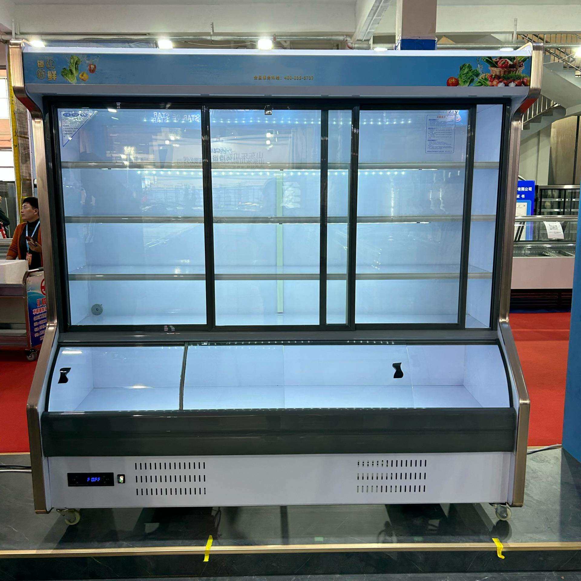 商用点菜柜超市水果风幕柜麻辣烫冷藏柜蔬菜保鲜冷藏立式展示柜