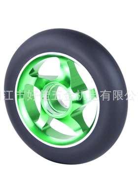 源头工厂直供100X24mm铝合金轮芯高弹聚氨酯（PU）极限滑板车脚轮