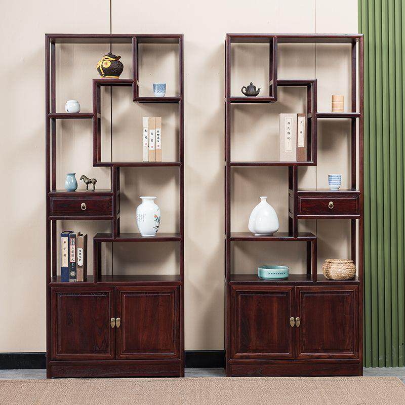 新中式实木小博古架现代简约置物架茶室收纳展示柜客厅隔断多宝阁