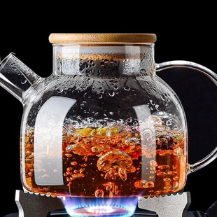耐高温可加热花茶煮茶壶加厚家用大容量玻璃烧水壶透明火养身单壶