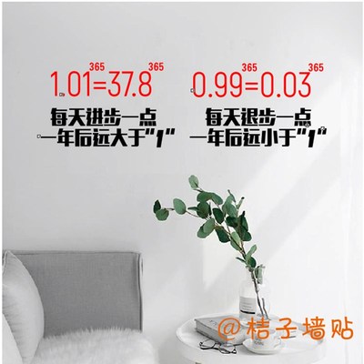 每天进步一点点 学生教室宿舍励志 办公室墙贴装饰 自粘贴纸