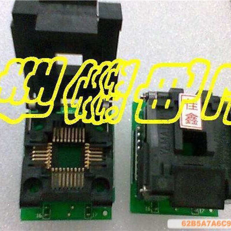 带盖镀金IC测试座适配器适配座子转换座烧录写座PLCC32转DIP28