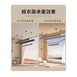 欧派普惠手动升降晾衣架手摇器阳台室内家用晾衣杆神器自动顶装