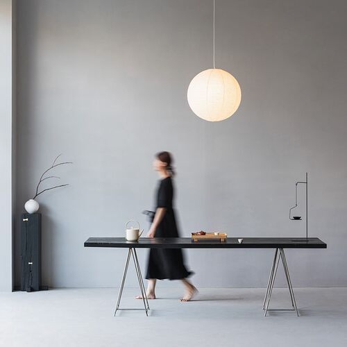 叁几 侘寂风白蜡木茶台实木茶桌黑色餐桌家用异形桌子长方形书桌