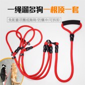 两只狗一拖二牵引绳可拆卸多头双头遛狗绳P链子泰迪金毛小大型犬